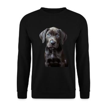 Deutsche Dogge - Unisex Pullover - Schwarz - Vorne - Alina (178cm) & Michal (187cm)