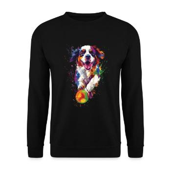 Bernhardiner - Unisex Pullover - Schwarz - Vorne - Alina (178cm) & Michal (187cm)