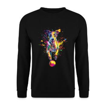 Whippet - Unisex Pullover - Schwarz - Vorne - Alina (178cm) & Michal (187cm)