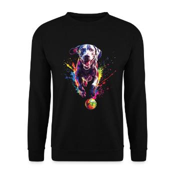 Weimaraner - Unisex Pullover - Schwarz - Vorne - Alina (178cm) & Michal (187cm)