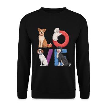 Liebe Hunde - Unisex Pullover - Schwarz - Vorne - Alina (178cm) & Michal (187cm)