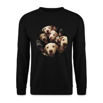 Labrador Retriever - Unisex Pullover - Schwarz - Vorne - Alina (178cm) & Michal (187cm)