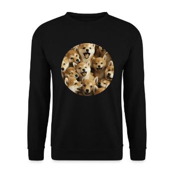 Shiba Inu - Unisex Pullover - Schwarz - Vorne - Alina (178cm) & Michal (187cm)