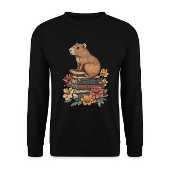 Wasserschwein - Unisex Pullover - Schwarz - Vorne - Alina (178cm) & Michal (187cm)