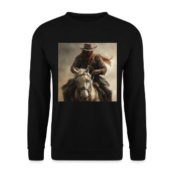 Cowboy - Unisex Pullover - Schwarz - Vorne - Alina (178cm) & Michal (187cm)