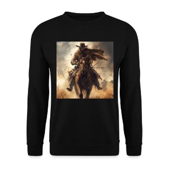 Cowboy - Unisex Pullover - Schwarz - Vorne - Alina (178cm) & Michal (187cm)