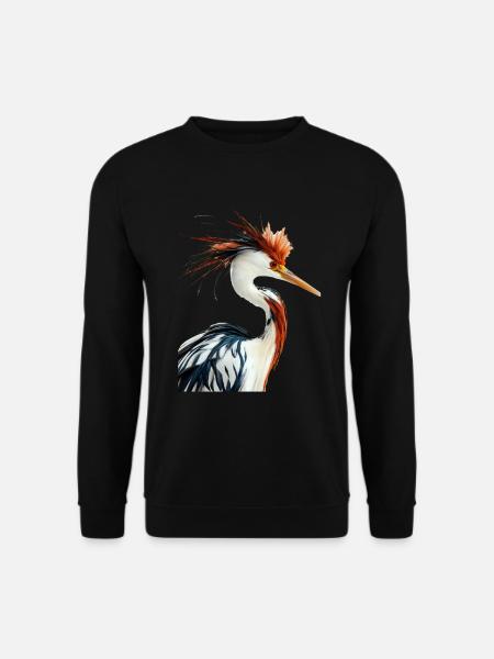 Reiher Vogel - Unisex Pullover - Schwarz