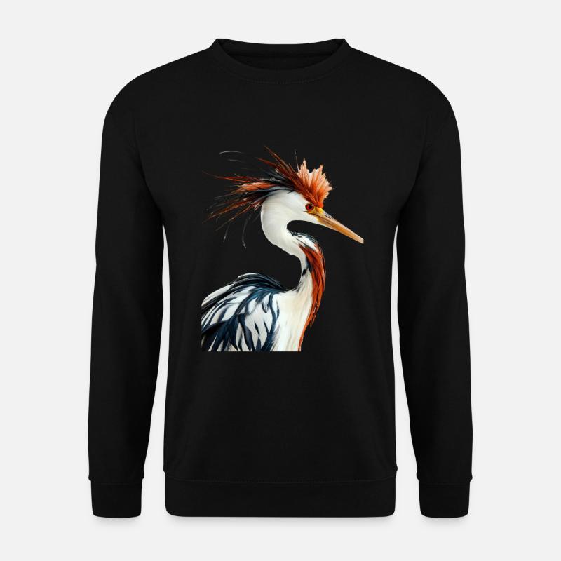 Reiher Vogel - Unisex Pullover - Schwarz