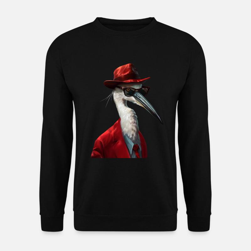 Reiher Vogel - Unisex Pullover - Schwarz