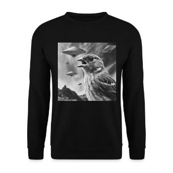 Finch Bird - Unisex Pullover - Schwarz - Vorne - Alina (178cm) & Michal (187cm)