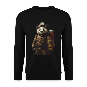 Panda - Unisex Pullover - Schwarz - Vorne - Alina (178cm) & Michal (187cm)