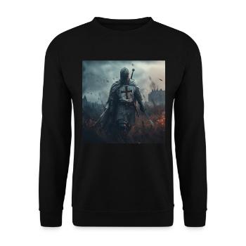 Soldat Krieger - Unisex Pullover - Schwarz - Vorne - Alina (178cm) & Michal (187cm)