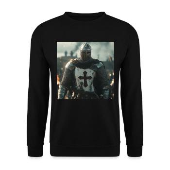 Soldat Krieger - Unisex Pullover - Schwarz - Vorne - Alina (178cm) & Michal (187cm)