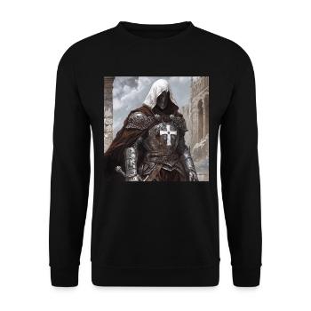 Soldat Krieger - Unisex Pullover - Schwarz - Vorne - Alina (178cm) & Michal (187cm)