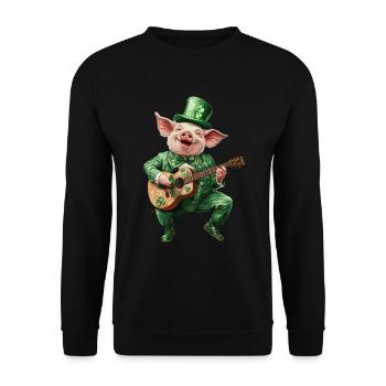 Schwein - Unisex Pullover - Schwarz - Vorne - Alina (178cm) & Michal (187cm)