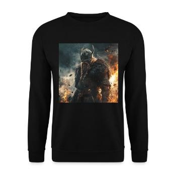 Wikinger - Unisex Pullover - Schwarz - Vorne - Alina (178cm) & Michal (187cm)