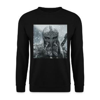 Wikinger - Unisex Pullover - Schwarz - Vorne - Alina (178cm) & Michal (187cm)