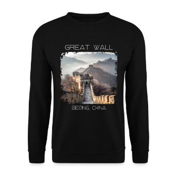 Große Mauer - Unisex Pullover - Schwarz - Vorne - Alina (178cm) & Michal (187cm)