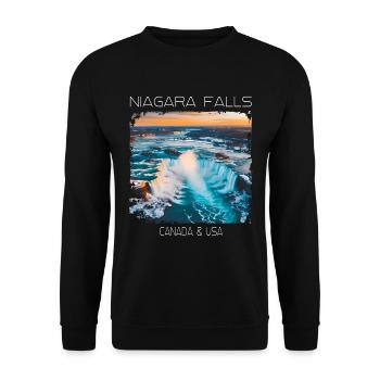 Niagarafälle - Unisex Pullover - Schwarz - Vorne - Alina (178cm) & Michal (187cm)