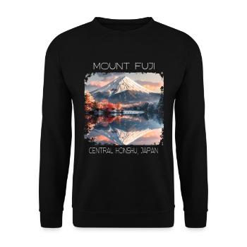Berg Fuji - Unisex Pullover - Schwarz - Vorne - Alina (178cm) & Michal (187cm)