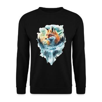 Fuchs - Unisex Pullover - Schwarz - Vorne - Alina (178cm) & Michal (187cm)