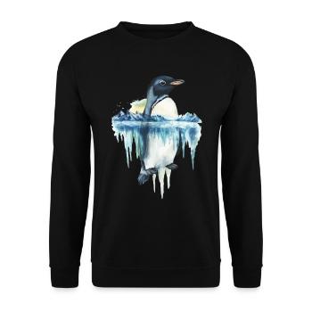 Pinguin - Unisex Pullover - Schwarz - Vorne - Alina (178cm) & Michal (187cm)