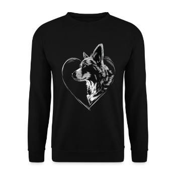 Corgi - Unisex Pullover - Schwarz - Vorne - Alina (178cm) & Michal (187cm)