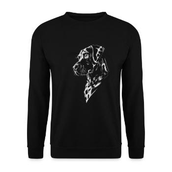Dalmatiner - Unisex Pullover - Schwarz - Vorne - Alina (178cm) & Michal (187cm)