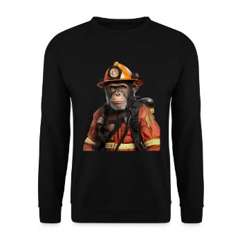 Schimpanse - Unisex Pullover - Schwarz - Vorne - Alina (178cm) & Michal (187cm)