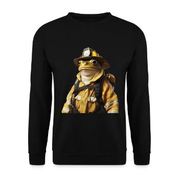 Frosch - Unisex Pullover - Schwarz - Vorne - Alina (178cm) & Michal (187cm)