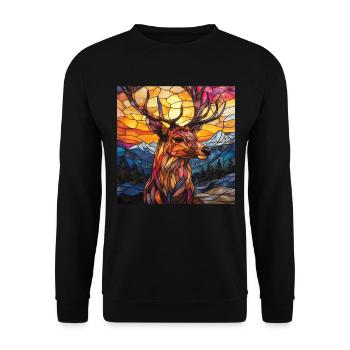 Reh - Unisex Pullover - Schwarz - Vorne - Alina (178cm) & Michal (187cm)