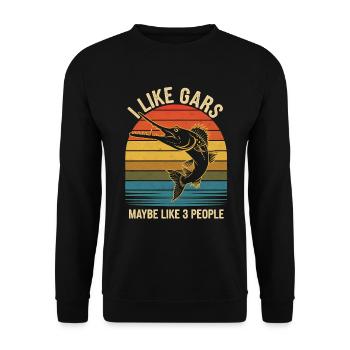 Gar - Unisex Pullover - Schwarz - Vorne - Alina (178cm) & Michal (187cm)