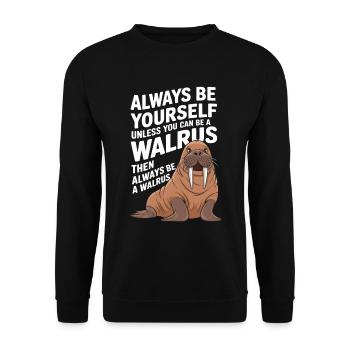 Walross - Unisex Pullover - Schwarz - Vorne - Alina (178cm) & Michal (187cm)
