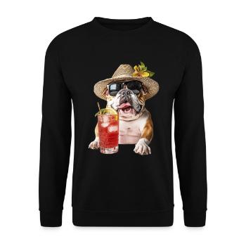 Bulldogge - Unisex Pullover - Schwarz - Vorne - Alina (178cm) & Michal (187cm)