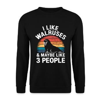 Walross - Unisex Pullover - Schwarz - Vorne - Alina (178cm) & Michal (187cm)
