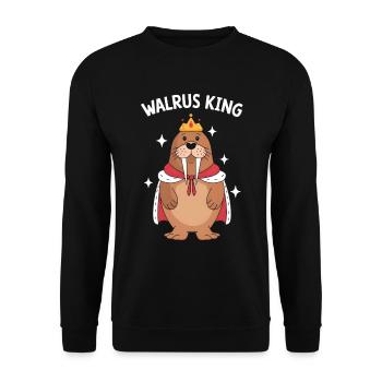 Walross - Unisex Pullover - Schwarz - Vorne - Alina (178cm) & Michal (187cm)