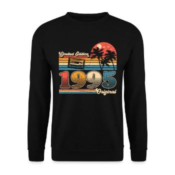 30th Birthday 30 Years Born 1995 Man Woman - Unisex Sweatshirt - black - Front - Alina (178cm) & Michal (187cm)