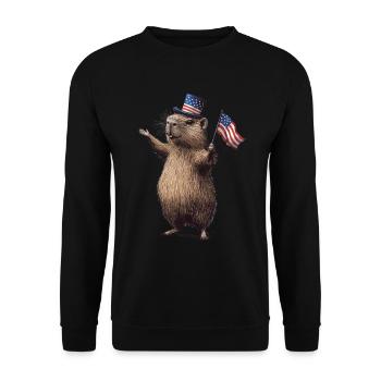 Wasserschwein - Unisex Pullover - Schwarz - Vorne - Alina (178cm) & Michal (187cm)