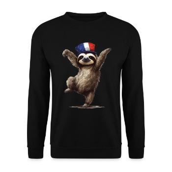 Faultier - Unisex Pullover - Schwarz - Vorne - Alina (178cm) & Michal (187cm)