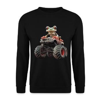Frosch - Unisex Pullover - Schwarz - Vorne - Alina (178cm) & Michal (187cm)