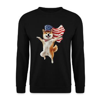 Shiba Inu - Unisex Pullover - Schwarz - Vorne - Alina (178cm) & Michal (187cm)
