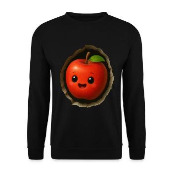 Apfel - Unisex Pullover - Schwarz - Vorne - Alina (178cm) & Michal (187cm)