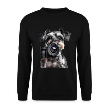 Zwergschnauzer - Unisex Pullover - Schwarz - Vorne - Alina (178cm) & Michal (187cm)
