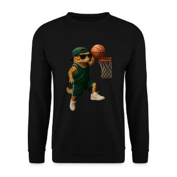 Gecko - Unisex Pullover - Schwarz - Vorne - Alina (178cm) & Michal (187cm)