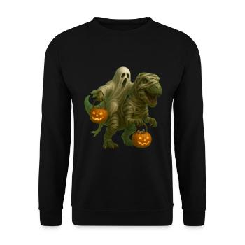 T-Rex - Unisex Pullover - Schwarz - Vorne - Alina (178cm) & Michal (187cm)