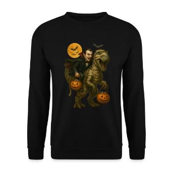 T-Rex - Unisex Pullover - Schwarz - Vorne - Alina (178cm) & Michal (187cm)