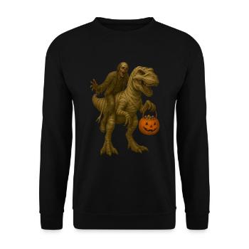 T-Rex - Unisex Pullover - Schwarz - Vorne - Alina (178cm) & Michal (187cm)
