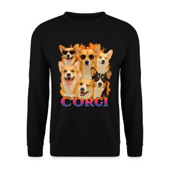 Corgi - Unisex Pullover - Schwarz - Vorne - Alina (178cm) & Michal (187cm)