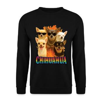 Chihuahua - Unisex Pullover - Schwarz - Vorne - Alina (178cm) & Michal (187cm)