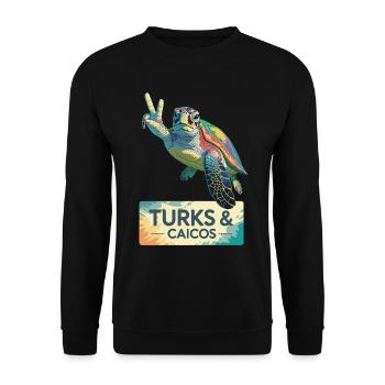 Turks- und Caicosinseln - Unisex Pullover - Schwarz - Vorne - Alina (178cm) & Michal (187cm)